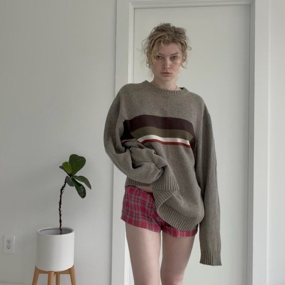 90s stripe green sweater - Picture 4 of 7